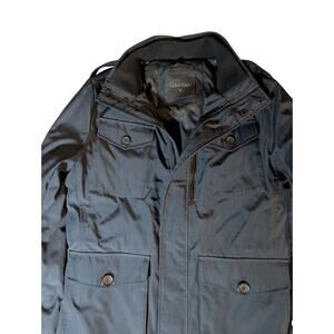 Calvin Klein Men's Parka Coat Navy Blue Seven Pocket Utility Jacket Size Small